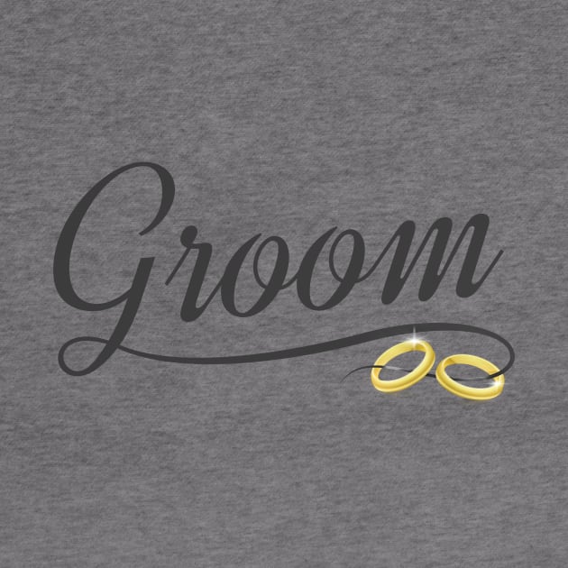 Elegant Groom with Gold Wedding Rings Calligraphy by Jasmine Anderson